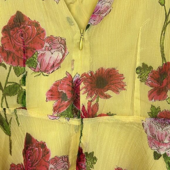 BB Dakota Botanical Bae Yellow Floral Print Long Sleeve Dress Size 0 - Picture 7 of 14